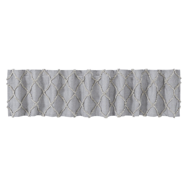 Straughn Cotton Geometric Tailored Window Valance, 90" W x 16" L