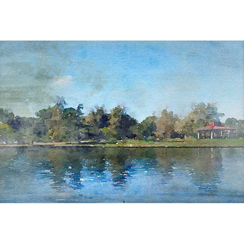 «Lake Balboa At Summer» par Irena Orlov, reproduction d'art sur toile tendue, H 20 po x l 30 po x P 1,5 po
