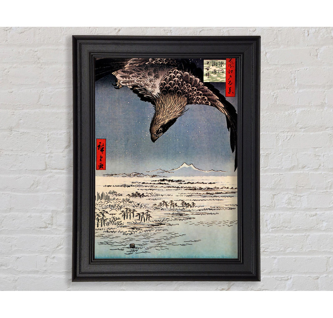 Hiroshige Vogel im Flug - Einzelner Bilderrahmen Kunstdrucke