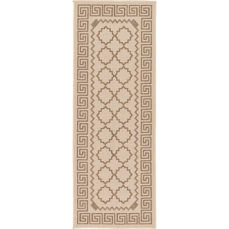 Tapis intérieur / extérieur beige Georgianna, Tapis de couloir 2 pi 2 po x 6 pi