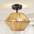 Baulch Rattan Semi Flush Mount Ceiling Light Boho Light Fixture Ceiling Lights Flush Mount Semi Flush Light Fixture