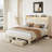 Upholstered Platform Bed Frame With Wingback Design Headboard,Charging Station,LED Lights And 2 Storage Drawers-1449877359-1449766374