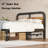 King Size Black Metal Platform Bed with 40-Inch Dark Solid Wood Headboard, Underbed Storage, Noise-Free Support, No Box Spring Needed-2025536609-2015625705