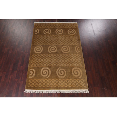 Tapis népalais à teinture végétale noué à la main 6 x 9