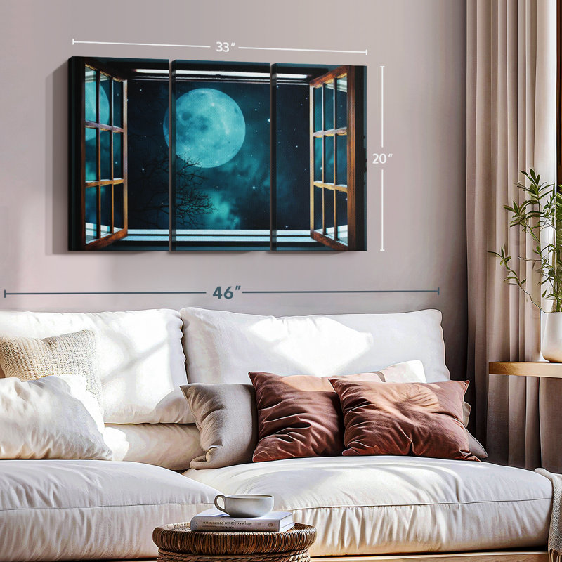 «Moon Sparkles», 3 pièces, H 20 po x l 33 po x P 1,25 po