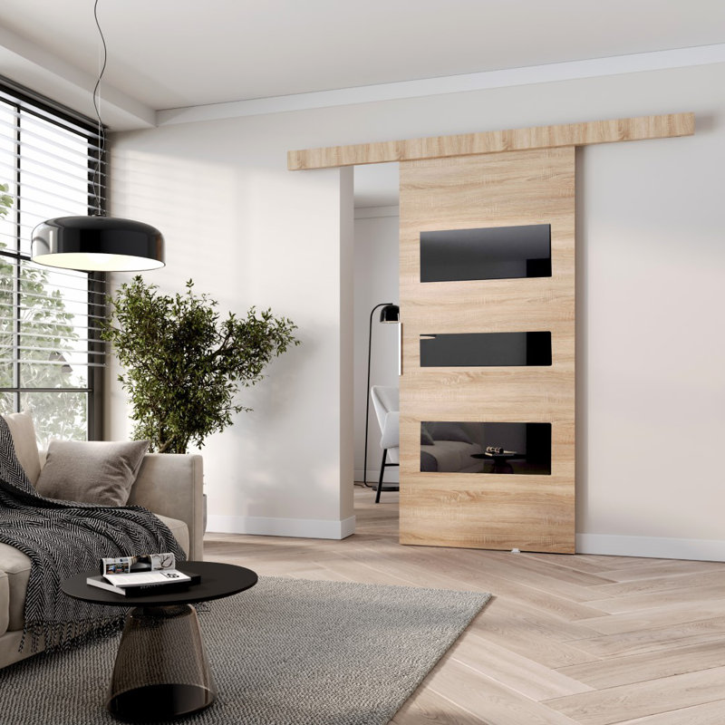 Ralphs Sliding Door Prefinished, 106cm W x 205cm H, Sonoma Oak