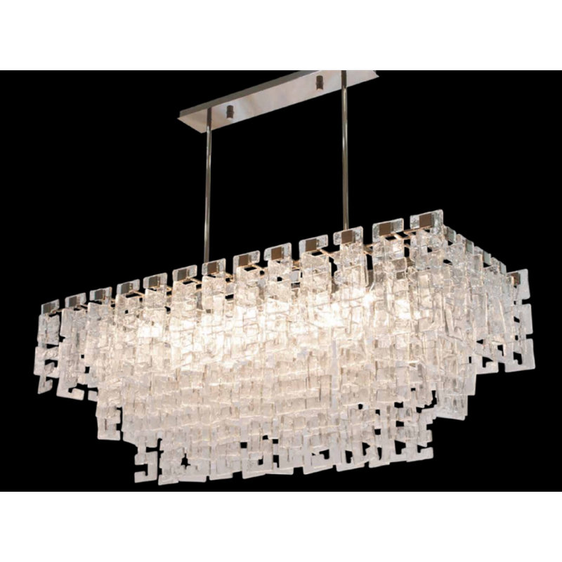 Lustre Venetian Light, Verre transparent et lisse, Chrome poli, 34" Length x 20" Width x 22" Height