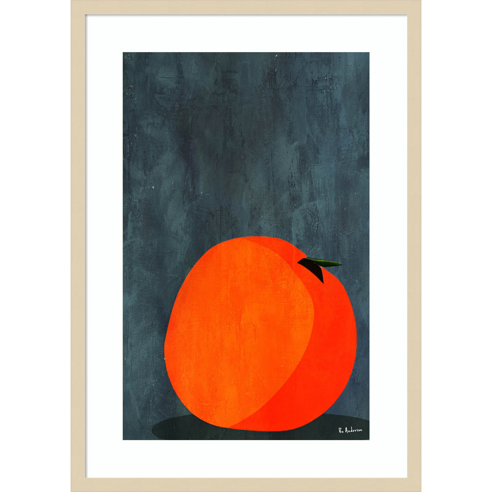 Calmly Sleeping Apple by Bo Anderson Wood Framed Wall Art Print, Brown, 31" H x 22" W
