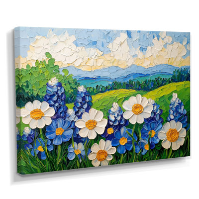 Texas Bluebonnet Field II - Texas Wall Art Living Room