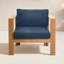 Chaise de patio en teck avec coussin Sonoma-1960620396