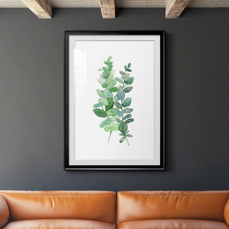 Eucalyptus II - Peinture sur toile encadrée, Noir, H 26,5 po x l 36,5 po x P 1,5 po