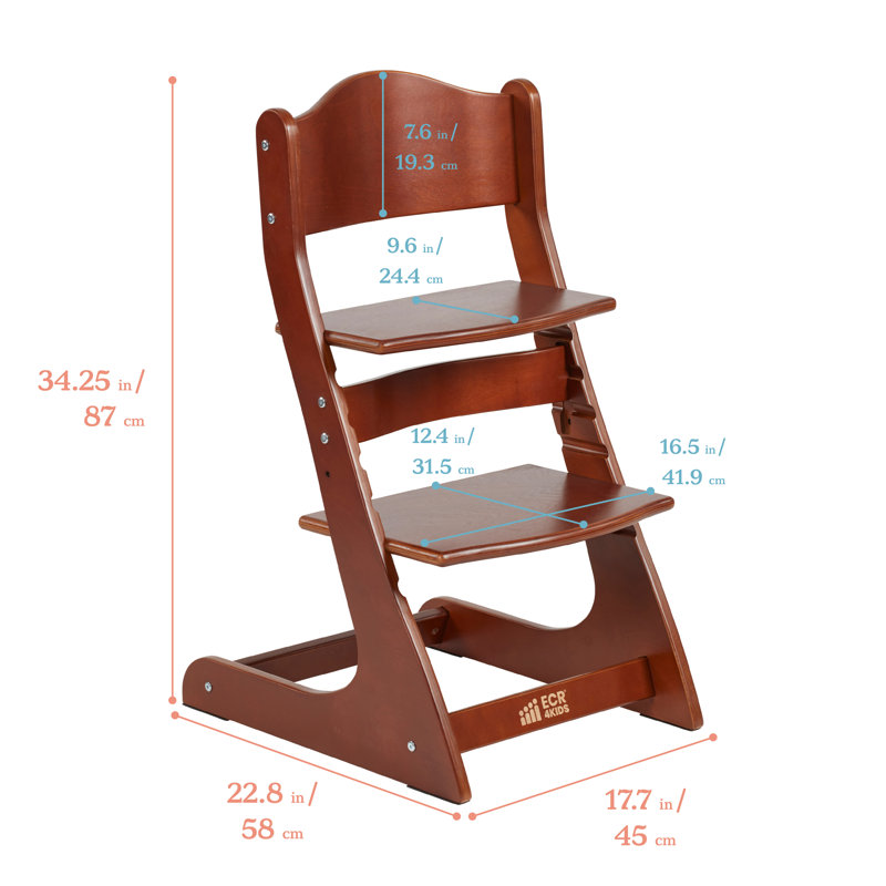 ECR4Kids Grows with Me Chair, Dark Walnut