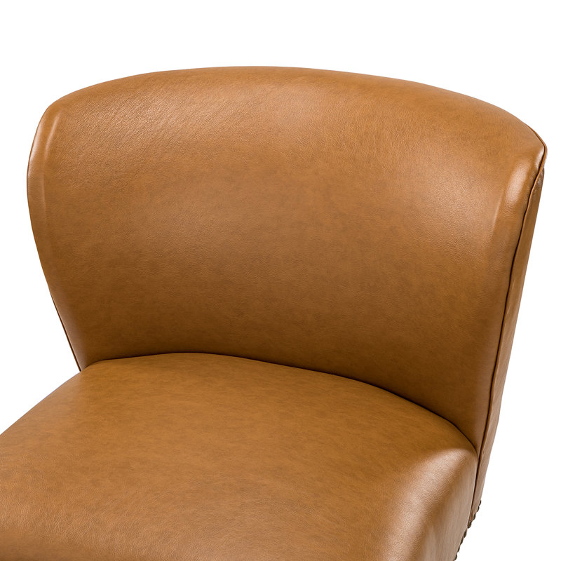 Chaise d'appoint 26 po Ramel, Similicuir jaune chameau