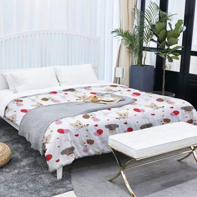 Valentine's Day Dogs Single Comforter