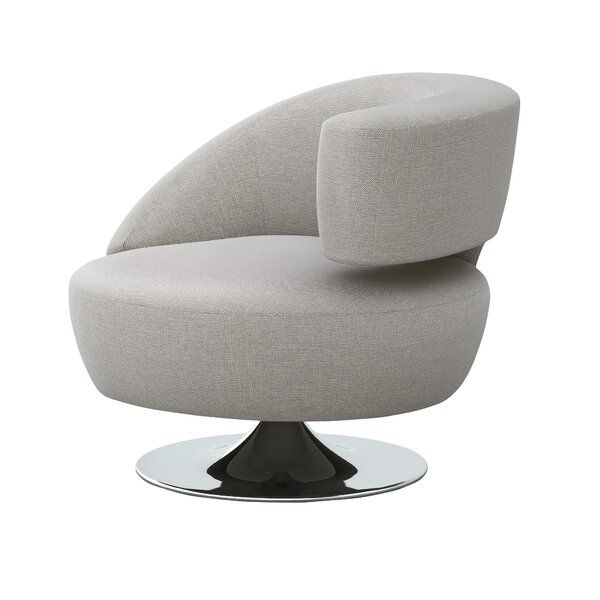 Interlude Isabella Upholstered Swivel Barrel Chair | Wayfair