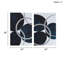 Art contemporain sur toile cercle bleu marine - détails argentés 2 décorations murales abstraites d'intérieur 24 x 36 l 24 po x H 36 po