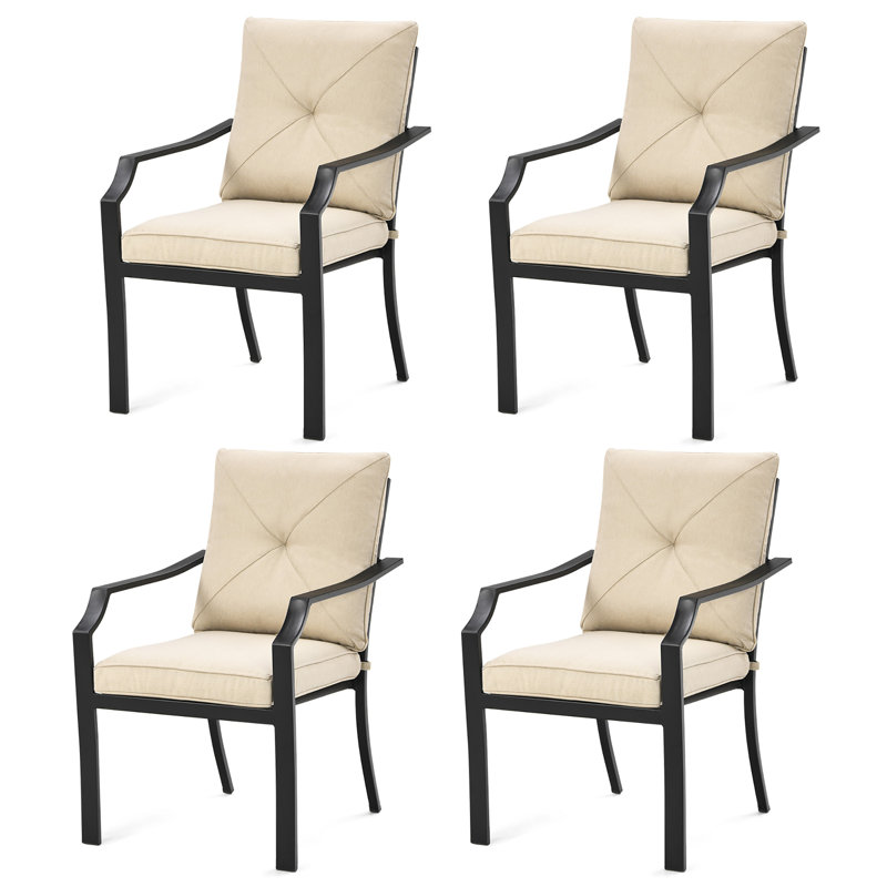 Chaise de patio empilable avec coussin
