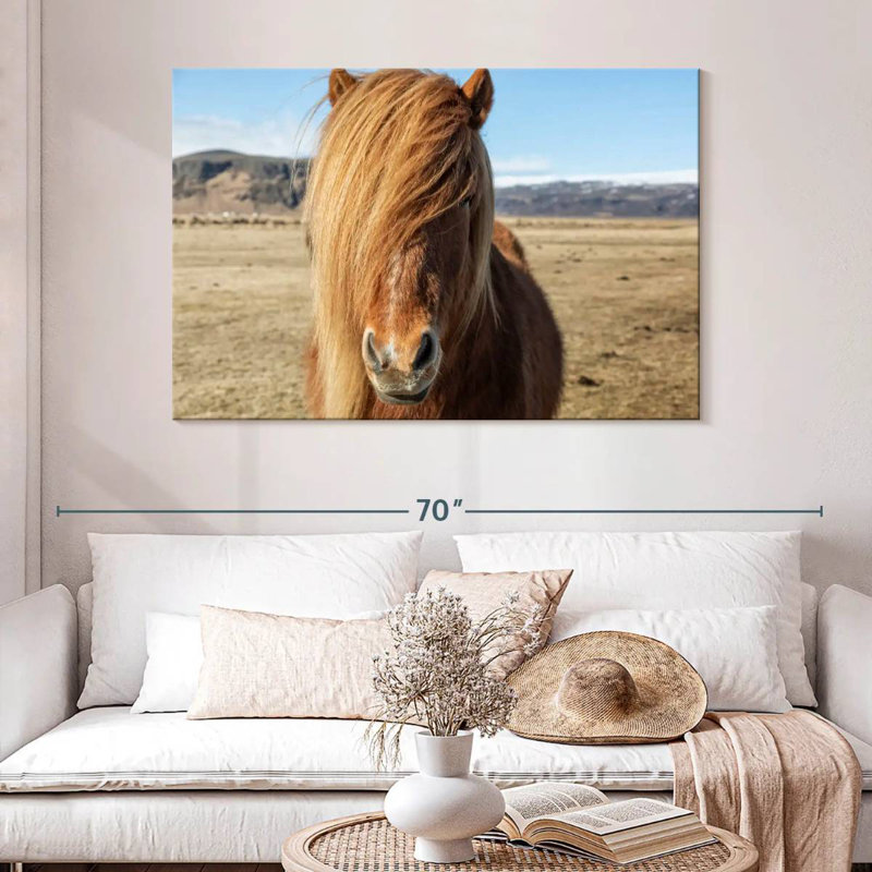 Chevaux Islandais dans la campagne VII, H 32 po x l 48 po