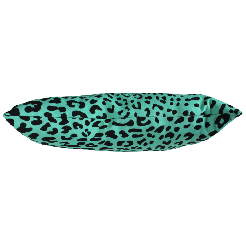 Animal Print Reversible Throw Pillow, Teal