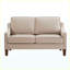 Canapé Canapé 2 places avec coussin de siège à ressorts, canapé rembourré en velours avec pieds en bois d'hévéa massif et housses amovibles, assemblage facile pour le salon, la chambre à coucher - taupe