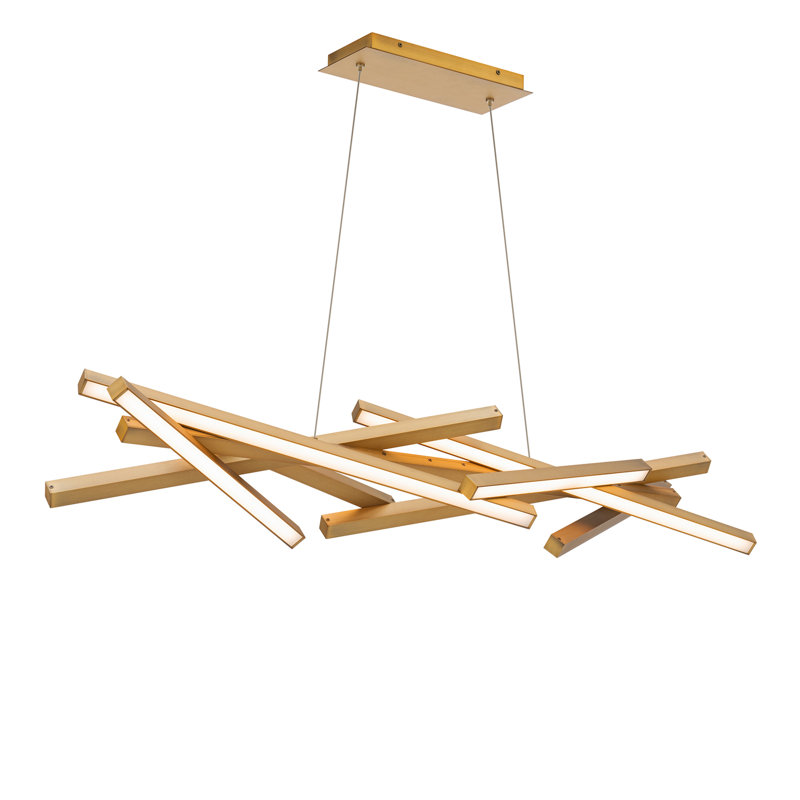Parallax LED Dimmable Linear Pendant 3000K, Antique Brass, 10.88" H x 42" W x 10.63" D