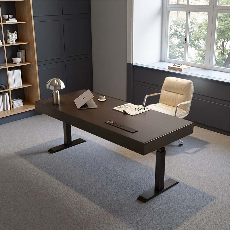 Bureau simple à hauteur réglable, 29.53" H x 62.99" W x 27.56" D