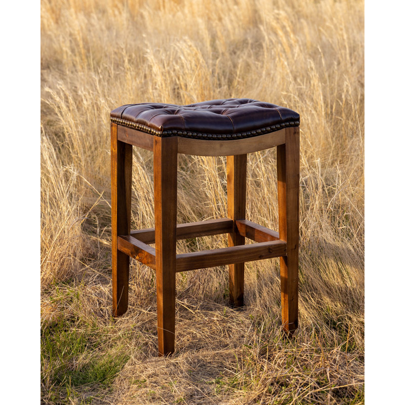 Plazonja BR-200 Saddle Brown Tufted Bar Stool, Bar Stool (30" Seat Height) 