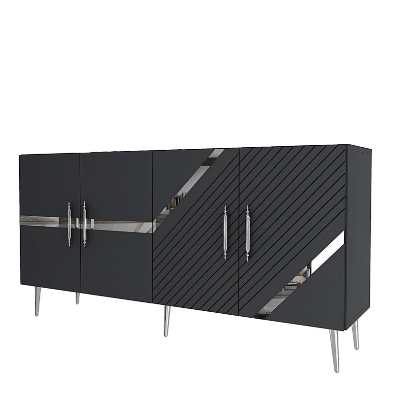 Olivia 150cm Console Table, Grey/Silver