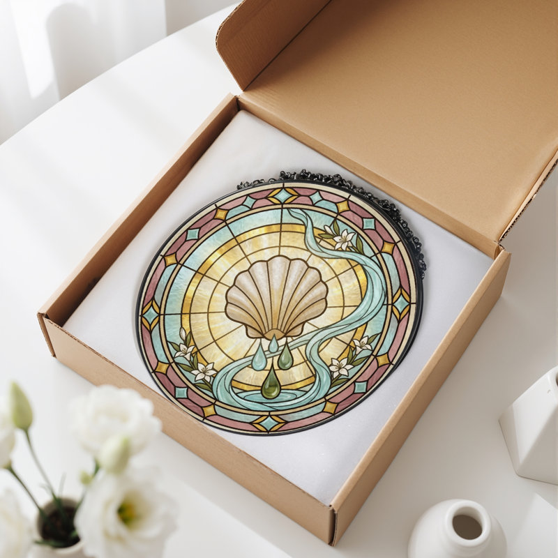 Panneau de vitrail en verre coloré, 7,8 heures, H 7,8 po