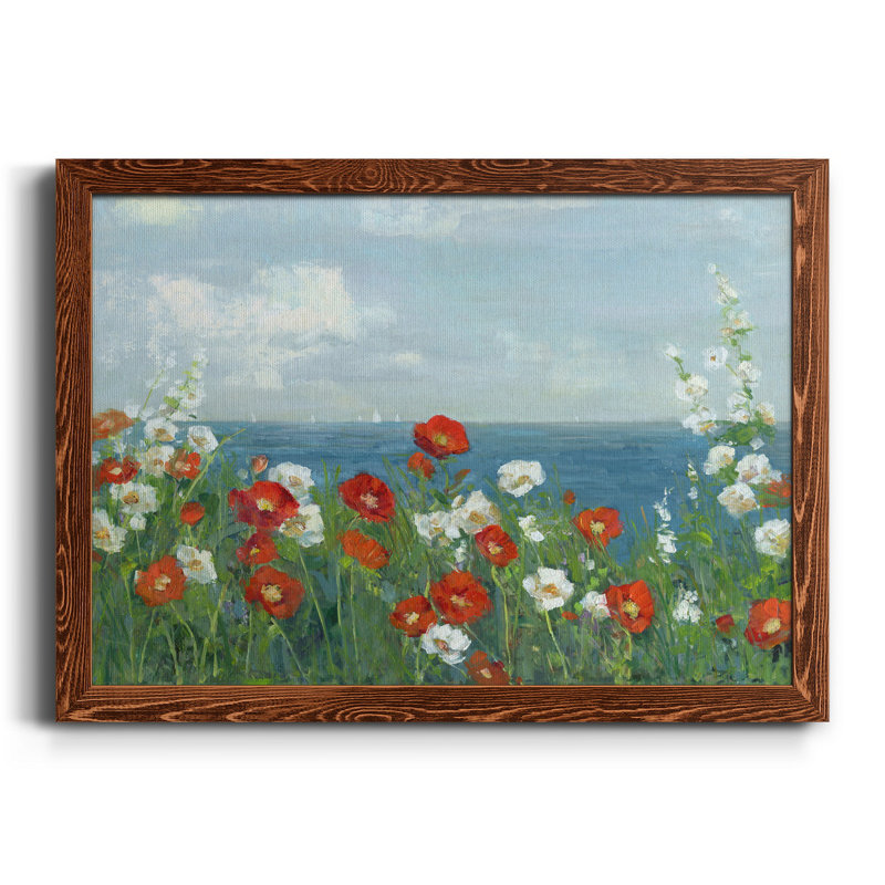 «Through the Flowers», peinture sur toile encadrée, H 24 po x l 18 po x P 1,5 po, Toile avec cadre érable