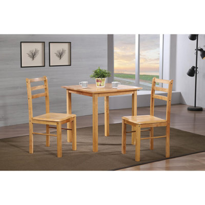 Rubberwood Dining Table with Wood Base