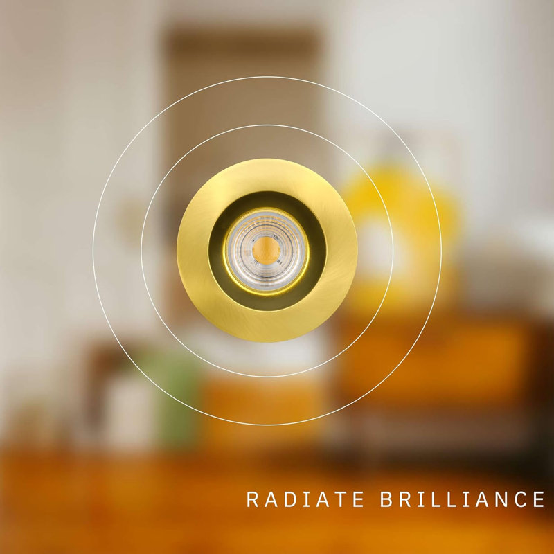 Luminaire encastré rond 4 po 15 W à lumière lisse de 1100 W à 5 lumens Perlglow, Laiton brossé