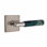 Ensemble de faux leviers Emtek Select, rosette carrée, tige en T et poignée en marbre vert - l 5,875 po x L 5,875 po