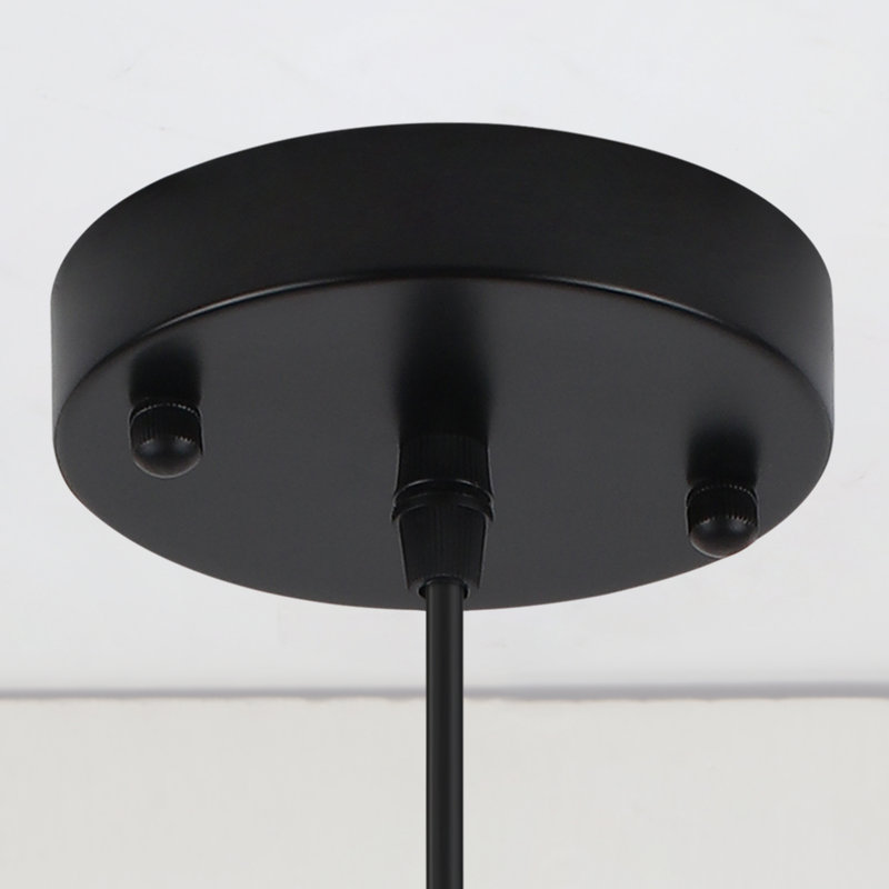 Luminaire suspendu pour dôme de cuisine moderne à 2 lumières 15,75 "à dôme industriel noir, L 15,75 po moyen