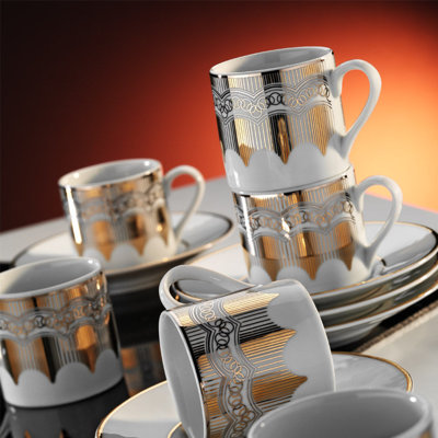 Porcelain Espresso Cup and Saucer