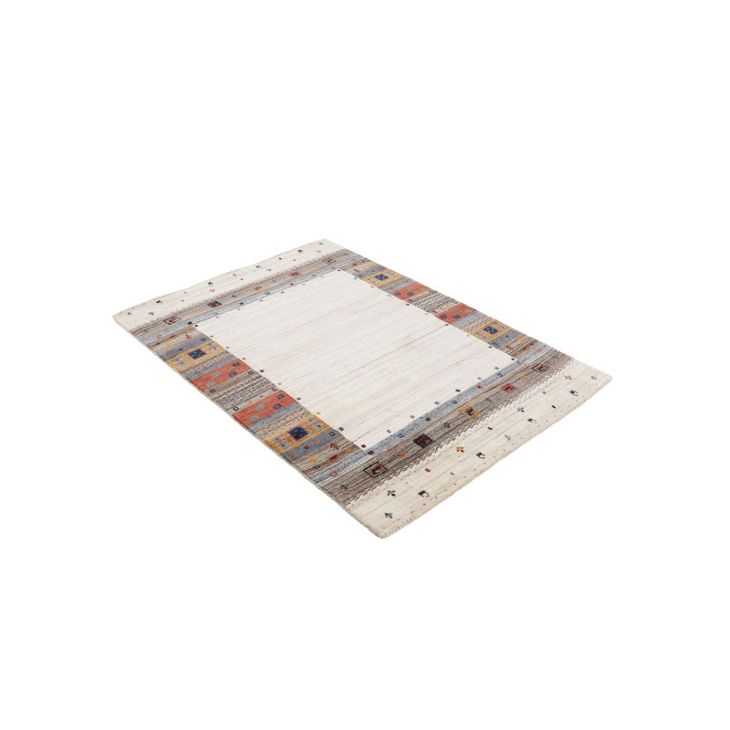 Gabbeh Vida Handwoven Wool Beige Rug, Rectangular 300cm x 400cm