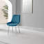 Kylooe Modern Marble Effect And Silver Dining Table Set With 4 Luxury Velvet Dining Chairs-87329620