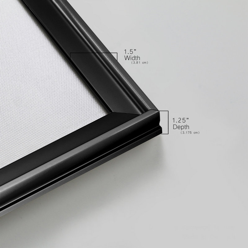 Réflexions aquatiques I, Papier avec cadre noir fermé, H 22,5 po x l 30,5 po x P 1 po, Pas de tapis