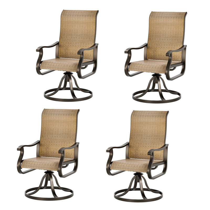 4 chaises de salle à manger pivotantes 360 ° 4 pièces - Ensemble de salle à manger de patio ergonomique pour la cour, le balcon et l'extérieur