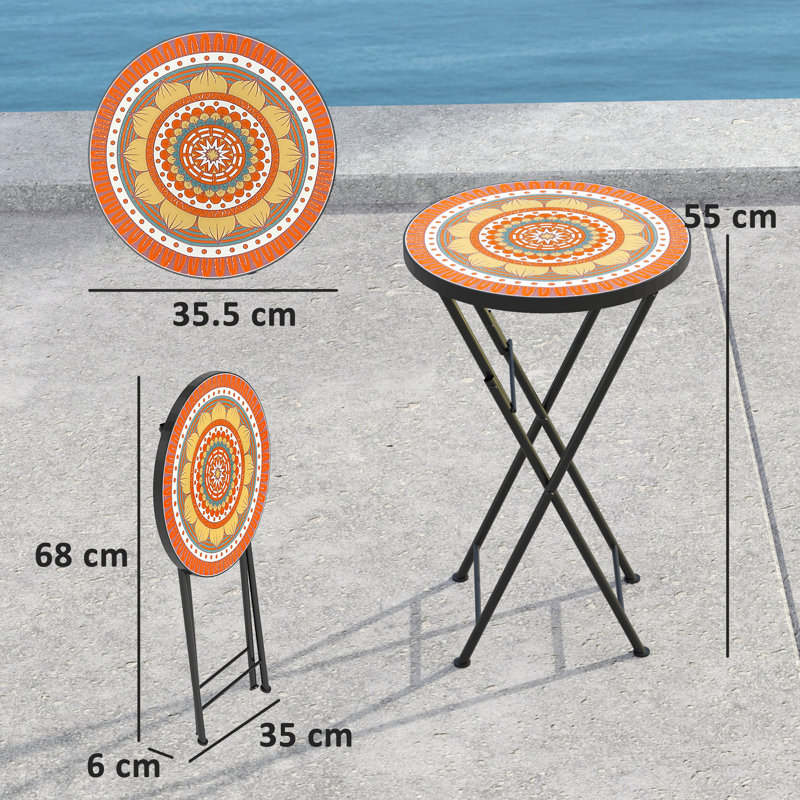 Round 35Cm L Outdoor Side Table