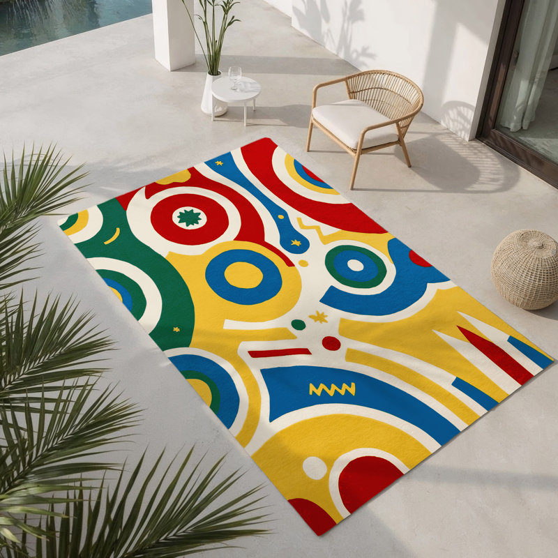 Jolly Pop Indoor And Outdoor Area Rug, Rectangulaire 8 pi x 10 pi
