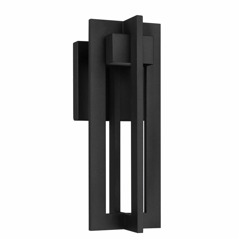 13 Inch Black Integrated LED Outdoor Wall Sconce, 13" H x 5.75" W x 4.75" D