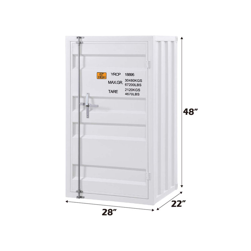 Commode de porte en métal Cargo 1, finition blanche, Blanc