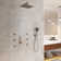 3 Functions 12 Inch Wall Mount Thermostatic Shower System with 6 Body Jets