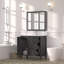 Meuble-lavabo moderne avec lavabo 35,5 po, armoire de rangement pour salle de bain avec portes à fermeture douce et 3 tiroirs, noir Munich