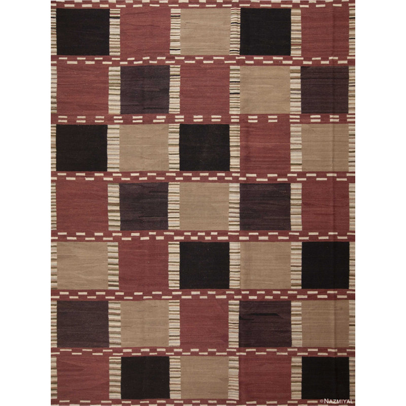 One-of-a-Kind 10' X 13'7" New Age Area Rug Ivory/Black/Purple/Brown
