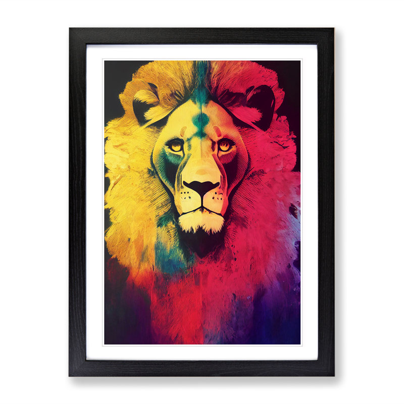 Colours Of The Lion - Framed Print, Black, 34cm H x 25cm W x 2cm D