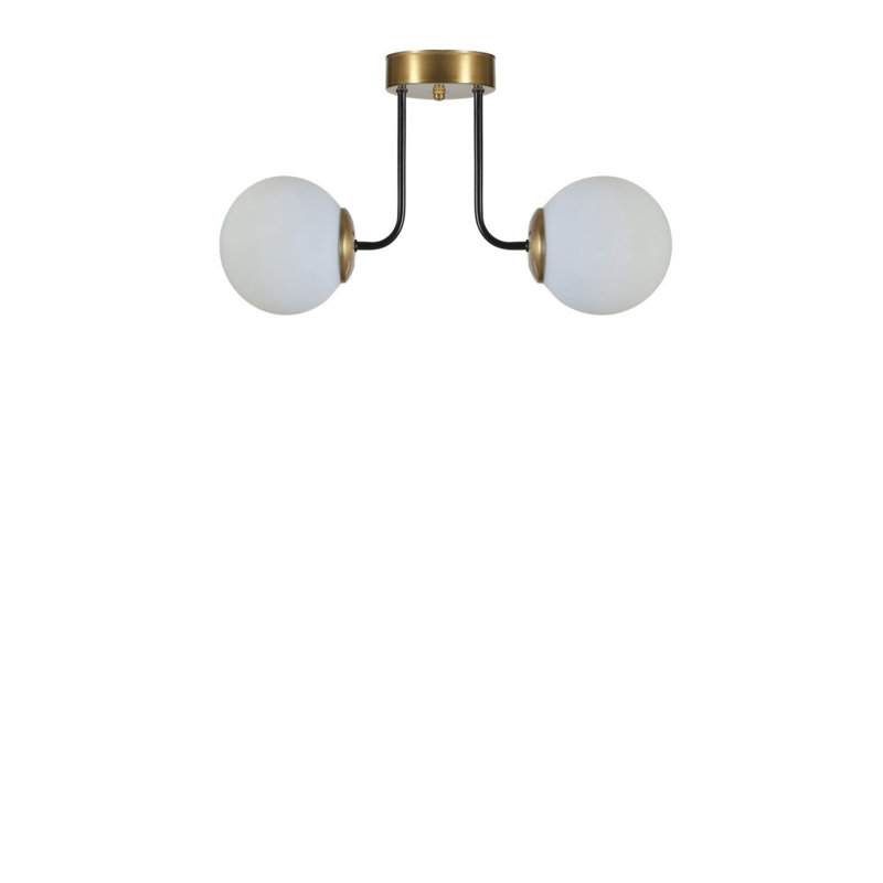 Chandle Flush Mount, Gold/White