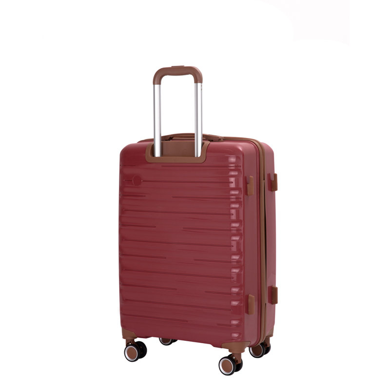 Ensemble de 5 valises, ensemble de valises rigides en PP avec serrure TSA et roulettes durables (20 "24" 28 + un sac de voyage et une trousse de toilette)