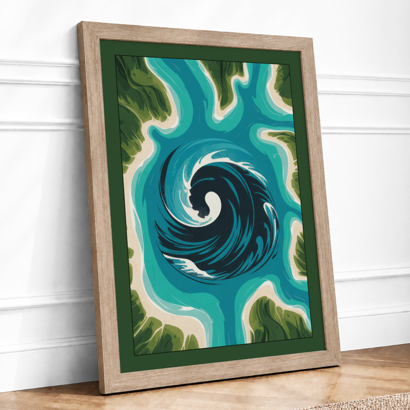 Spiral Vortex Abstract - Framed Print, Oak, A4 - 29.7 x 21.0 cm